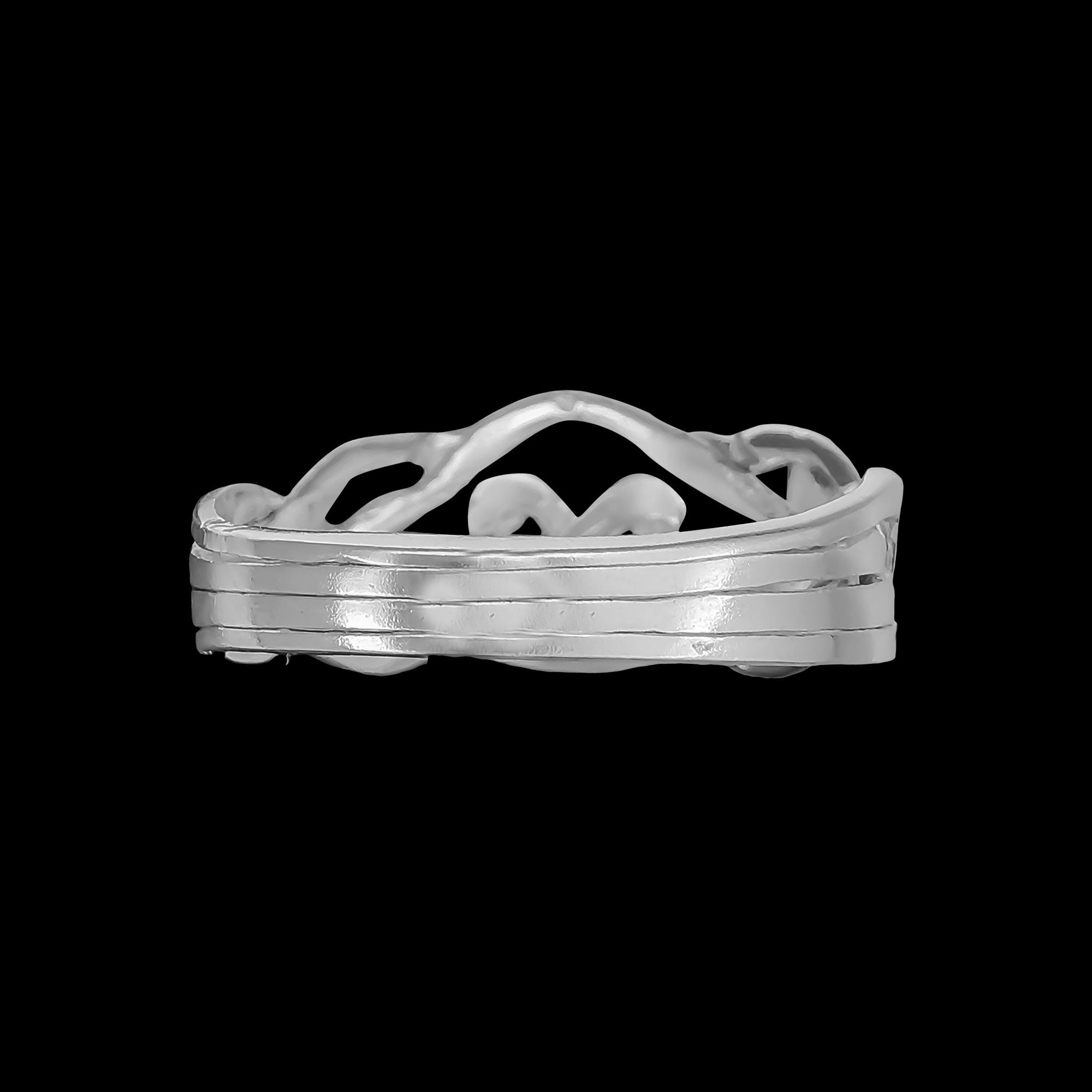 Retired Mens 4 Band Sterling Silver Puzzle Ring 42SM, 7