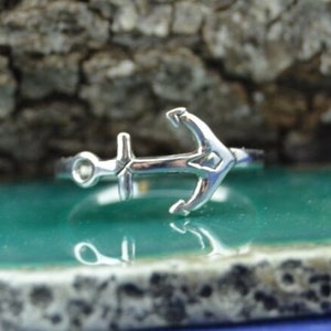 Anchor Ring 925 Sterling Silver Sizes 4-9 Maritime Symbol of Strength and Stability image 5