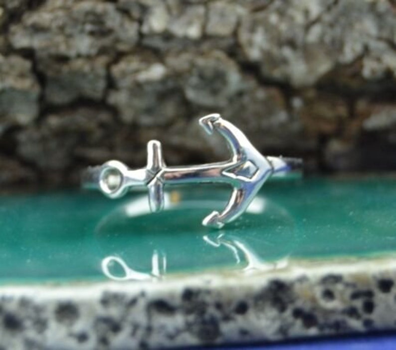 Anchor Ring 925 Sterling Silver Sizes 4-9 Maritime Symbol of Strength and Stability image 5