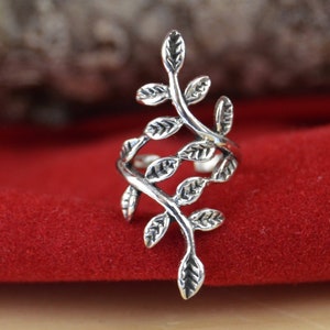 Sterling silver leaves earring cuff