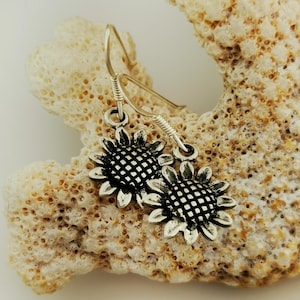 Sterling Silver Sunflower dangle earrings