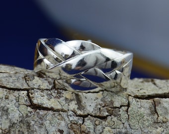 Eleganter 6-teiliger Sterling Silber Puzzle Ring - Erhältlich in den Größen 5 bis 12