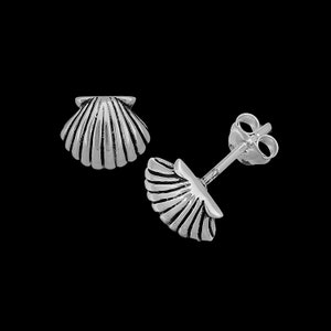 925 Sterling Silver Seashell Beach Stud Earrings