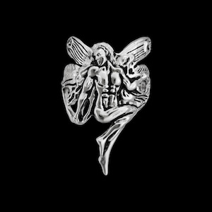 Beautiful sterling silver ring with Male faerie fairy design