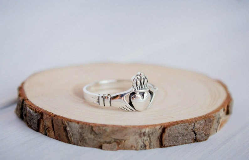 Sterling Silver Claddagh Ring Irish Promise Ring Love Ring Size 5-13 image 5