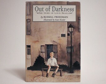 Out of Darkness The Story of Louis Braille by Russell Freedman 1997 First Edition, First Printing Hardcover Book (Clarion Books)