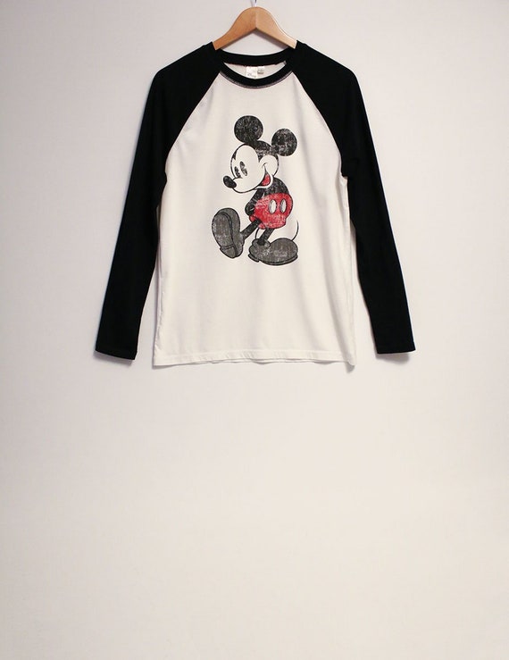 women's long sleeve mickey mouse shirt