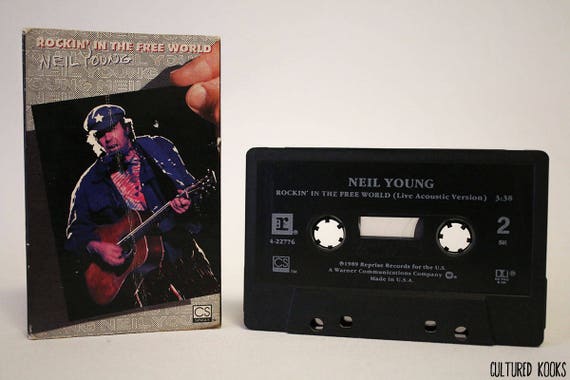 Neil Young Rockin In The Free World Cassette Tape In Etsy Neil Young Rockin In The Free World Cassette Tape In Etsy