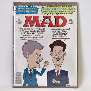SEALED Vintage 1994 Beavis & Butthead Pollute Politics- Mad Magazine No. 325 February 1994 Issue
