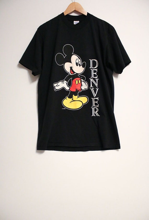 Vintage Mickey Mouse Denver Colorado Black T-Shirt Size Adult | Etsy