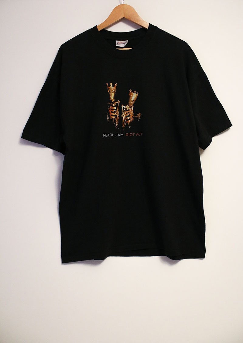 Vtg 2003 Pearl Jam Riot Act Concert T-shirt Black XL Y2K