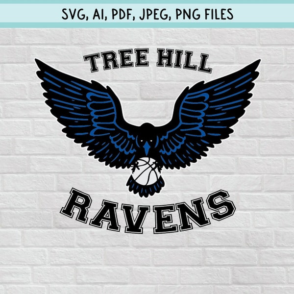 One Tree Hill, Tree Hill Ravens Basketball Warmup Logo, Nathan Scott and Lucas Scott - SVG, PDF, JPG & Illustrator File for Cricut, etc.