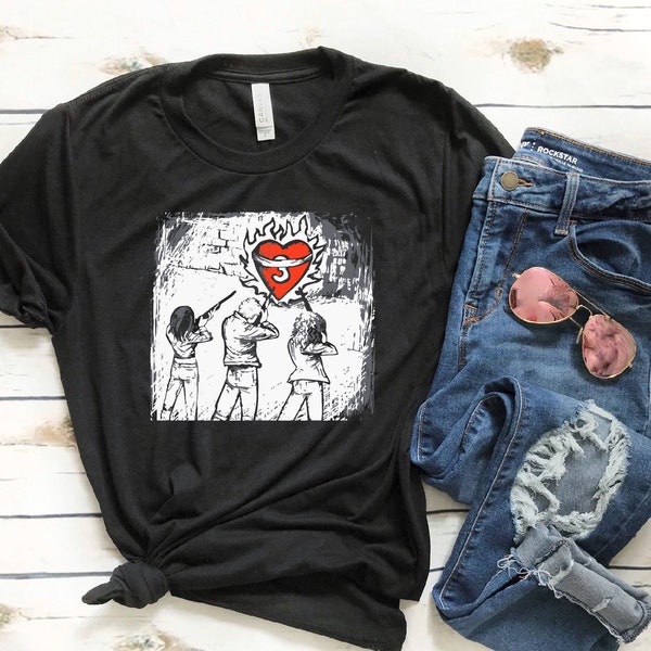 One Tree Hill Flaming Heart, Peyton Art t-shirt