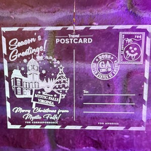 Mystic Falls Postcard Christmas Ornament Covington GA Holiday Gift Unique Stocking Stuffer Elena Gilbert, Stefan & Damon Salvatore Brothers