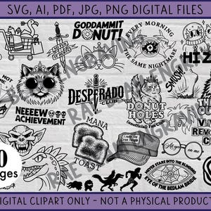 Dungeon Crawler Carl Vector Clipart DCC Digital Files Princess Donut Vectorized SVG PNG Jpeg Adobe Illustrator Sketch Line Art Laser Images