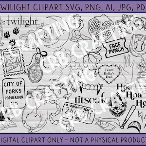 Twilight Saga Vector Clipart Vampire Werewolf Digital Files, Bella Swan ...