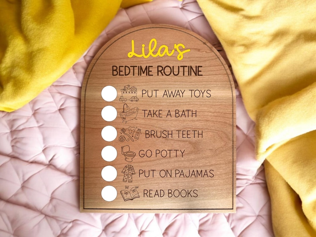Bedtime Routine Chart Customized Name Gift for Child Toddler Ms. Rachel ...