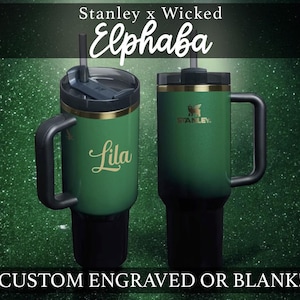 Stanley x Wicked Elphaba Green & Gold 40 oz Quencher / Bicchiere con incisione personalizzata / Regali personalizzati / Edizione limitata