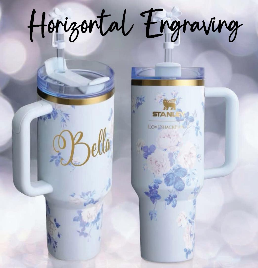 Stanley x LoveShackFancy 40オンス クエンチャー カスタム彫刻花柄