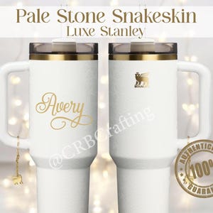 Blasse Stein Schlangenhaut Stanley Luxe 40 Unze authentische Quencher gravierte Luxus Tumbler personalisierte Name Weihnachtsgeschenke für Sie und Ihn