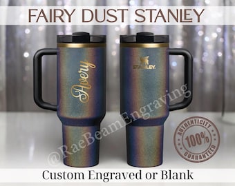 Tazza Fairy Dust Stanley Quencher da 40 oz con glitter e incisione personalizzata, regali con nome personalizzato, tazza regalo personalizzata