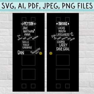 One Tree Hill Peyton's Closet Doors Peyton Sawyer and Brooke Davis SVG, PNG, JPEG Digital Files for Cricut, Silhouette, etc. image 2