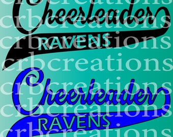 Logo universitaire de l'équipe de basket-ball de l'équipe de pom-pom girls One Tree Hill Ravens SVG, PDF, JPG et fichier Illustrator pour Cricut, etc.