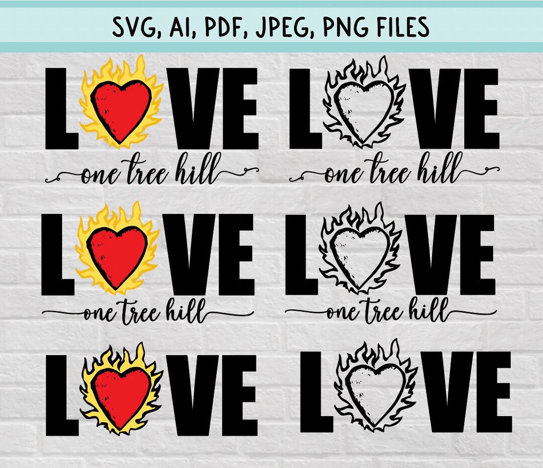 One Tree Hill Love Flaming Heart Wilmington, North Carolina OTH Clipart