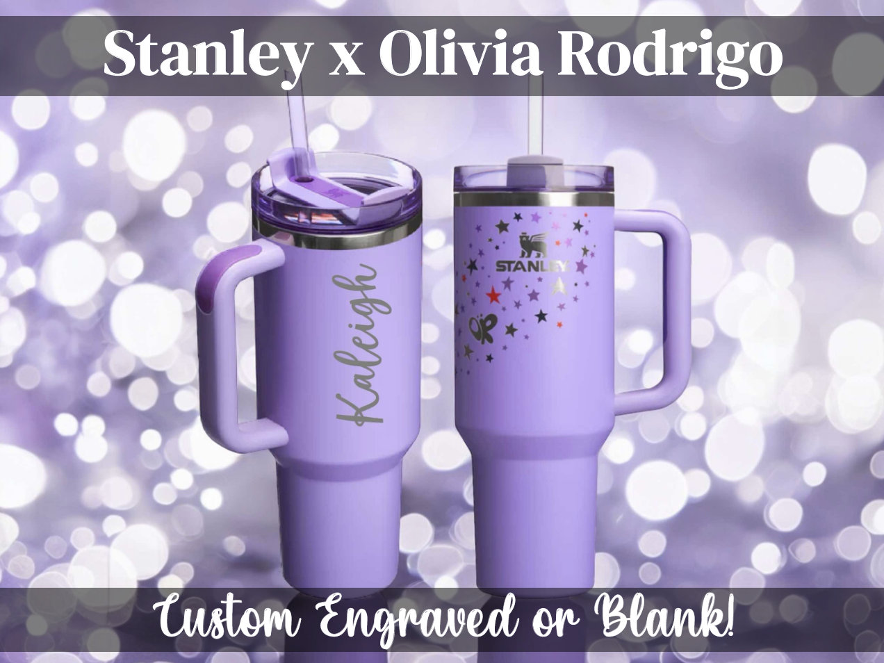 Stanley X Olivia Rodrigo (40 Oz) Quencher | Custom Engraved Purple