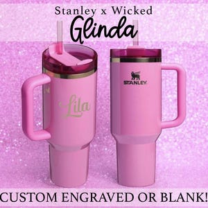 Stanley x Wicked Glinda Pink & Gold 40 oz Quencher | Custom Engraved Tumbler | Personalized Gifts | Limited Edition Release