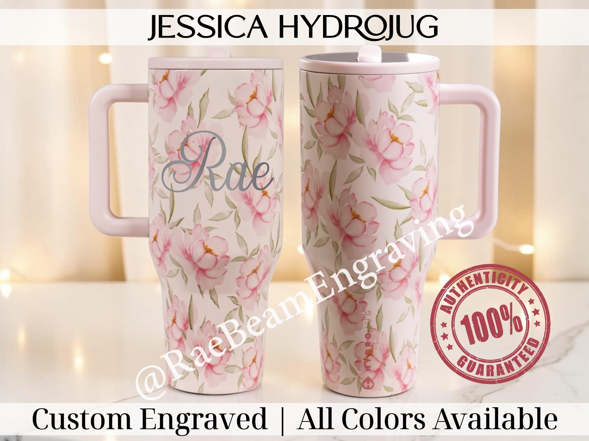 Jessica Hydrojug Traveler Personalized Flower Tumbler Custom