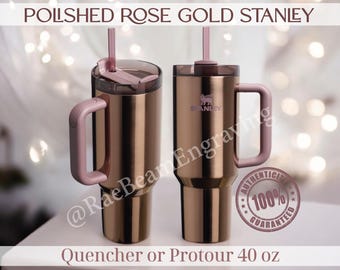 Stanley Quencher Protour de 40 oz en oro rosa pulido, auténtico vaso único, bonitos regalos para ella o para él