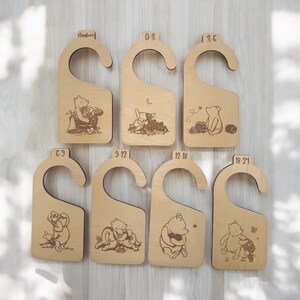 Séparateurs de placard en bois pour bébé Winnie l'ourson pour l'organisation de la chambre de bébé