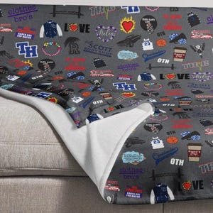 One Tree Hill Throw Blanket | TRIC, Karen&#39;s Cafe, Keith Scott Body Shop, Tree Hill Ravens, Flaming Heart, Clothes Over Bros, OTH Logos