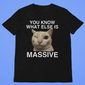 You Know What Else Is Massive Shirt, Cringe Cat Meme Tee, Brainrot Gen Z Humor, Raunchy Ironic Graphic T-Shirt, Y2K Aesthetic, Cat Lady, Gag