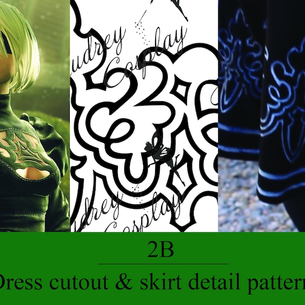 2B Dress details & cutouts | Vector PDF Cosplay Pattern