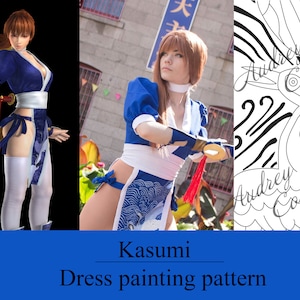 Kasumi dress painting Cosplay PDF pattern