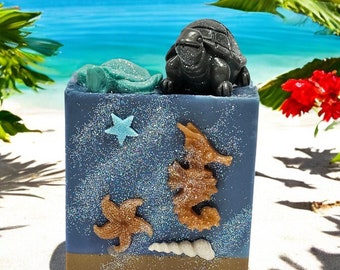Handcrafted Turtle Soap Bar: Ocean Sea Life Artisan Soap