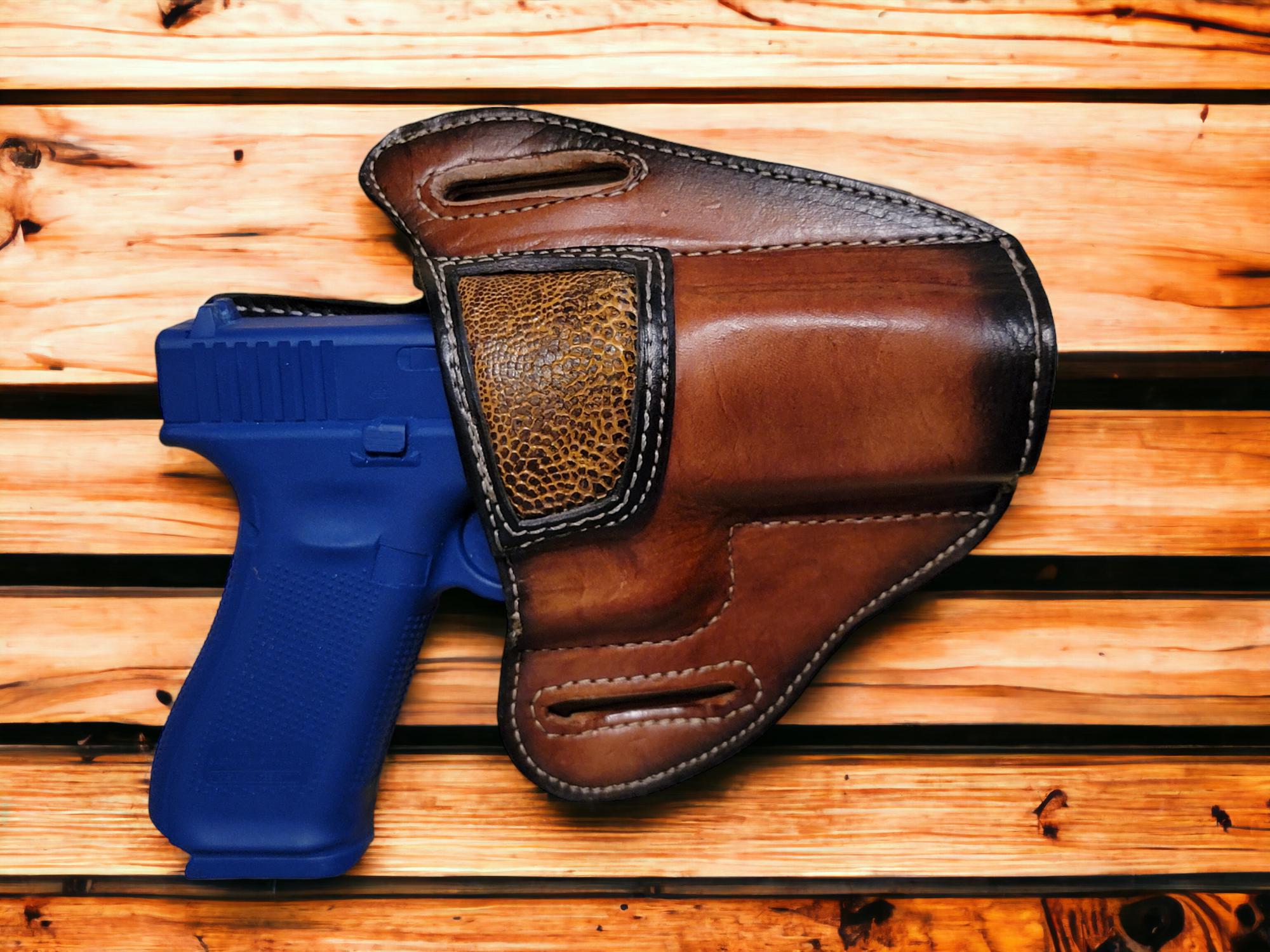 Handmade Leather Gun Holster | Custom Leather Holster With Color ...