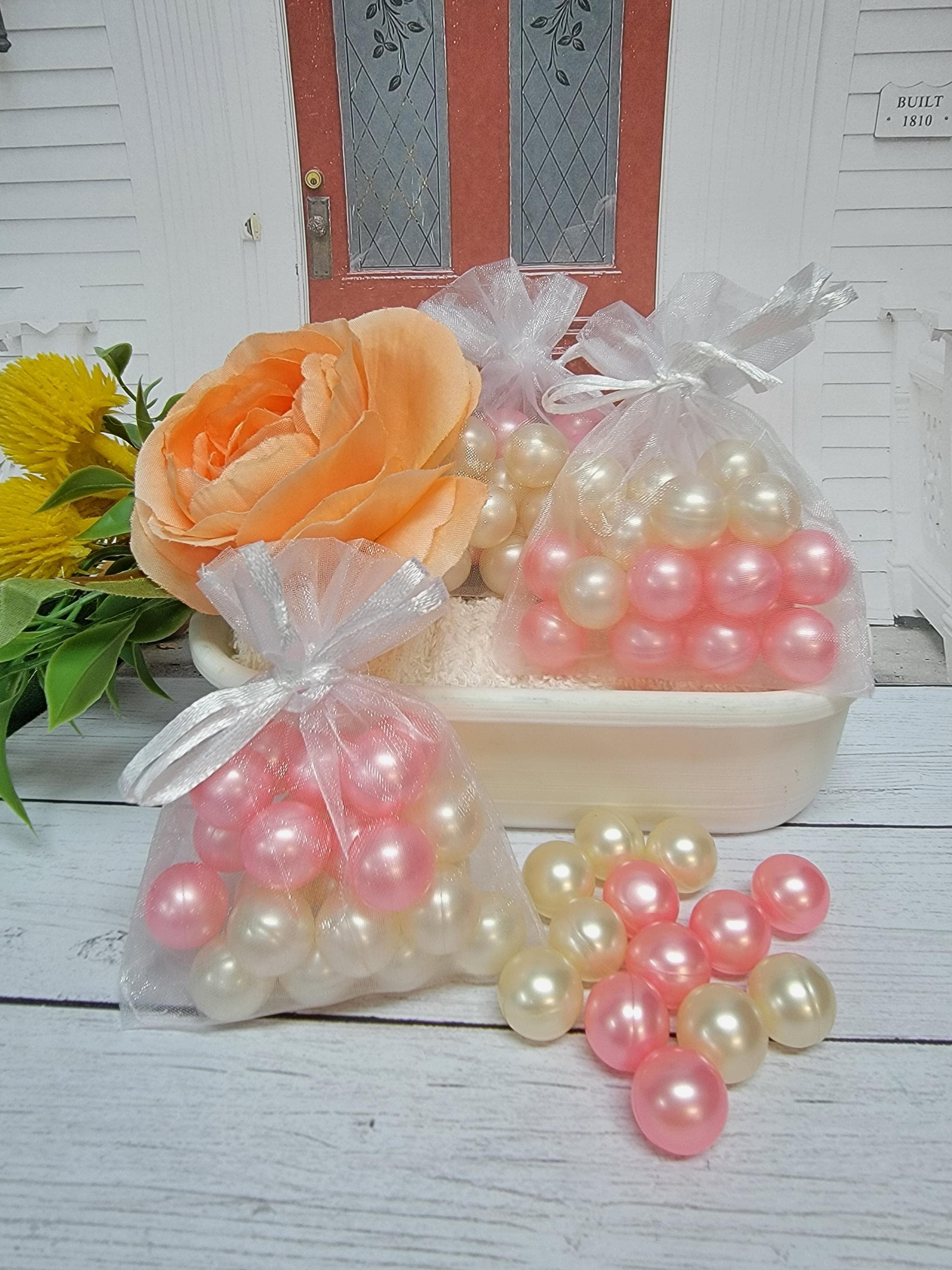 Moisturizing Bath Pearls Gift Set Assorted Shapes, Relaxing Spa Soak