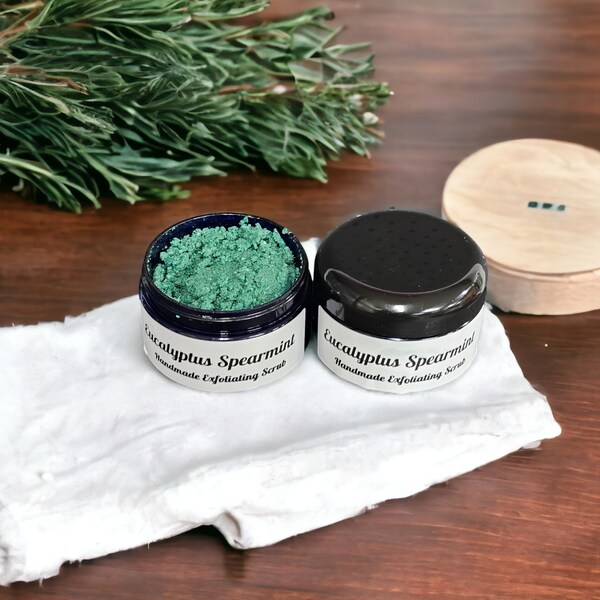 Eucalyptus Spearmint Exfoliating Scrub | Soothing Skin Exfoliating Scrub | Handcrafted Exfoliating Body Scrub | Dead Sea Exfoliating