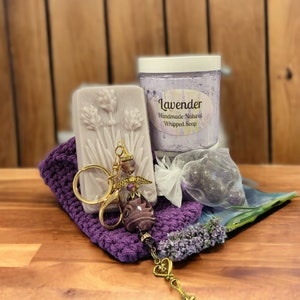 Lavender Gift Box | Vintage Lavender Handcrafted Natural Bath & Body Spa Gift Set | Relaxing and Refreshing Spa at Home Gift Care Package