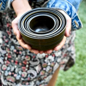 7 piece Black Chakra Carved Singing Bowl Set || Handmade in Nepal || Meditation Bowl || Tibetan Singing Bowls