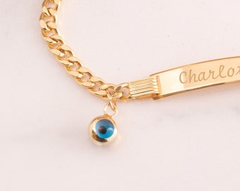 Amuleto del mal de ojo de oro macizo de 14 quilates, delicado amuleto del mal de ojo para collar y pulsera, pequeño amuleto protector del mal de ojo para personalizar tus joyas.