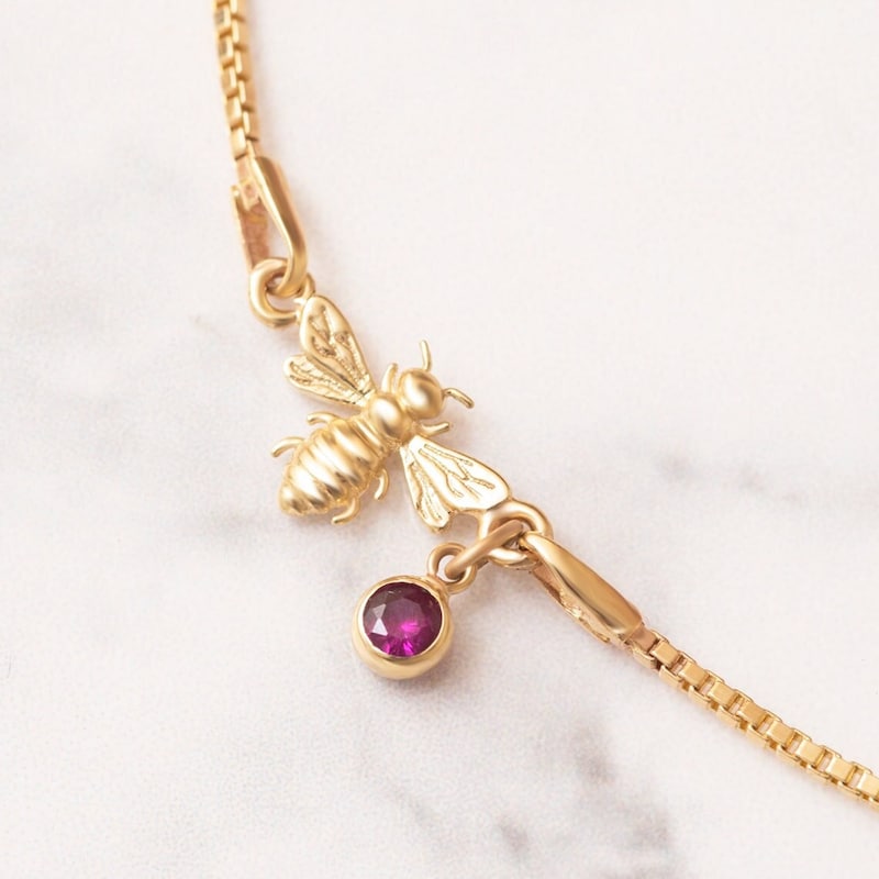 The Clear Bee Bracelet in Gold main image 1