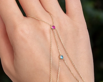 Braccialetti da donna Bracciale con anello in oro 14 carati