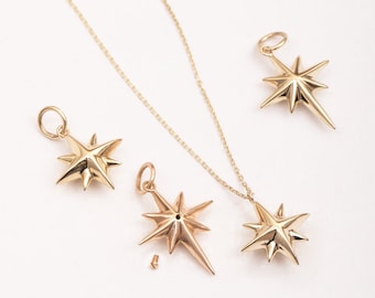 Radiant 14K Solid Gold Starburst Cremation Urn Necklace, A Timeless Tribute to Cherish Forever, Stunning Ashes Holder Remembrance Pendant