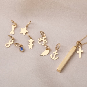 14K 18K Solid Gold Small Tiny Charms, Dainty Everyday Gold Figures For Bracelet & Necklace, Custom Handmade Charms, Cute Gift For Her