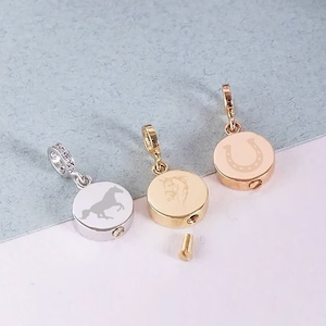 Personalized Horse Necklace Cremation Urn Pendant 14k 18k Solid Gold Memorial Cremation Ashes Jewelry Custom Engraved Equine Mourning Gift