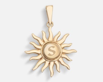 Sunburst Cremation Urn Pendant, 14K 18K REAL Gold Dainty Ash Holder Sun Pendant, Celestial Jewelry, Memorial Gift, Personalized Sun Necklace